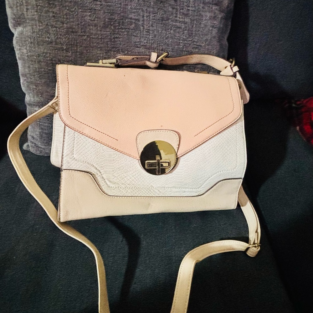 Elegant Pink and Cream Women's Bag